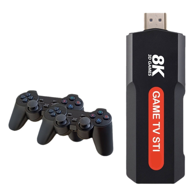 Igralna konzola s bežičnim dvostrukim kontrolerima za dva igrača, arkadni dvostruki sustav, 64GB interna memorija, HDMI izlaz 1080P/720P