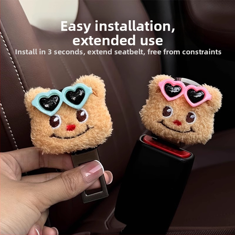 Kopča sigurnosnog pojasa automobila s utorom za karticu suvozača i stražnjim produžnim konektorom — DIY pliš