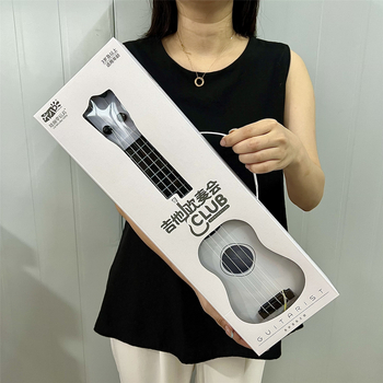 Gitár formájú rajzfilm zenélő játék gyerekeknek, korai oktatási hangszer, interaktív játék, érzelmi, látási és kognitív fejlődés 4–6 éveseknek