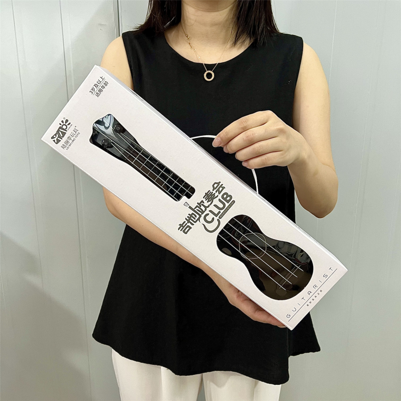 Gitár formájú rajzfilm zenélő játék gyerekeknek, korai oktatási hangszer, interaktív játék, érzelmi, látási és kognitív fejlődés 4–6 éveseknek