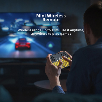 Μίνι ασύρματο πληκτρολόγιο με ποντίκι αέρα, USB διασύνδεση, εμβέλεια 10 μ, 1000 dpi, επαναφορτιζόμενη μπαταρία, φωτισμός πλήκτρων