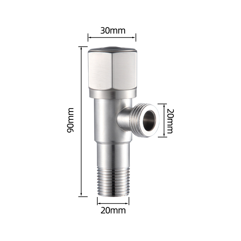 304 nehrđajući čelični trokutasti ventil, model Ssk8807, DN15, G1/2 priključak, 4-portski