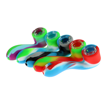 Silikonska lula s staklenim posudom u obliku 7 (Materijal: silikon; Oblik: 7; Posuda: staklena; Prilagodljivo)