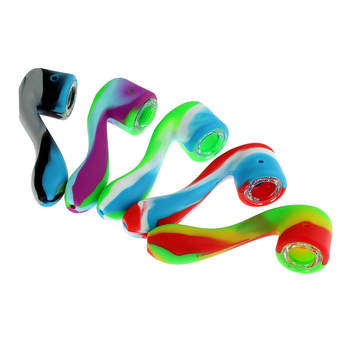 Silikonska lula s staklenim posudom u obliku 7 (Materijal: silikon; Oblik: 7; Posuda: staklena; Prilagodljivo)