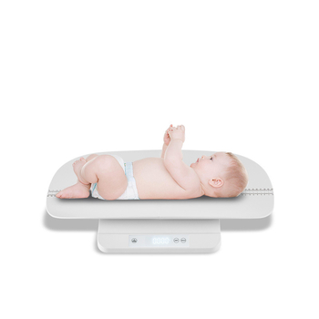 Elektronska vaga s podijeljenom konstrukcijom za kućnu upotrebu – mjere odrasle, djecu, bebe i male kućne ljubimce; kapacitet 100 kg; napajanje baterijom/USB; minimalistički stil.