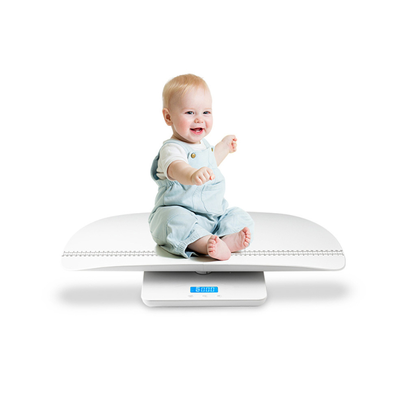 Elektronska vaga s podijeljenom konstrukcijom za kućnu upotrebu – mjere odrasle, djecu, bebe i male kućne ljubimce; kapacitet 100 kg; napajanje baterijom/USB; minimalistički stil.