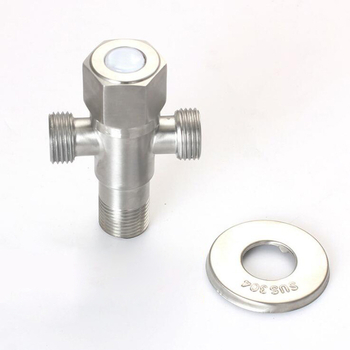 Rozsdamentes acél szögletes szelep, 1 bemenet, 2 kimenet, Ø18 mm, falba épített telepítés