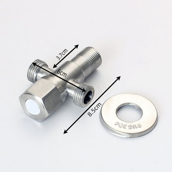Rozsdamentes acél szögletes szelep, 1 bemenet, 2 kimenet, Ø18 mm, falba épített telepítés