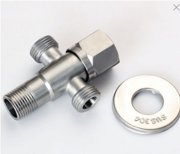 Rozsdamentes acél szögletes szelep, 1 bemenet, 2 kimenet, Ø18 mm, falba épített telepítés