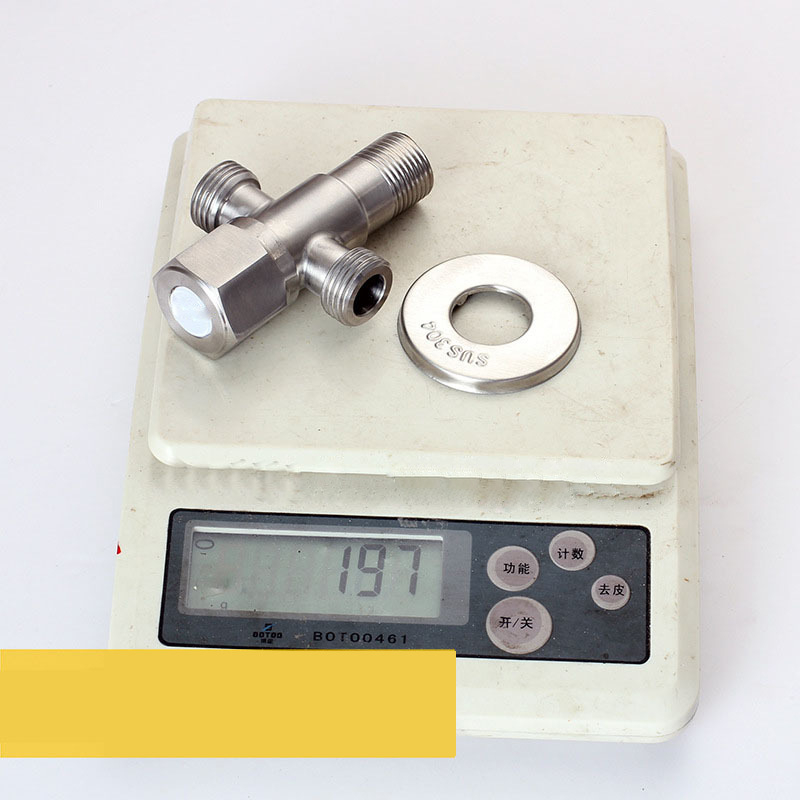 Rozsdamentes acél szögletes szelep, 1 bemenet, 2 kimenet, Ø18 mm, falba épített telepítés