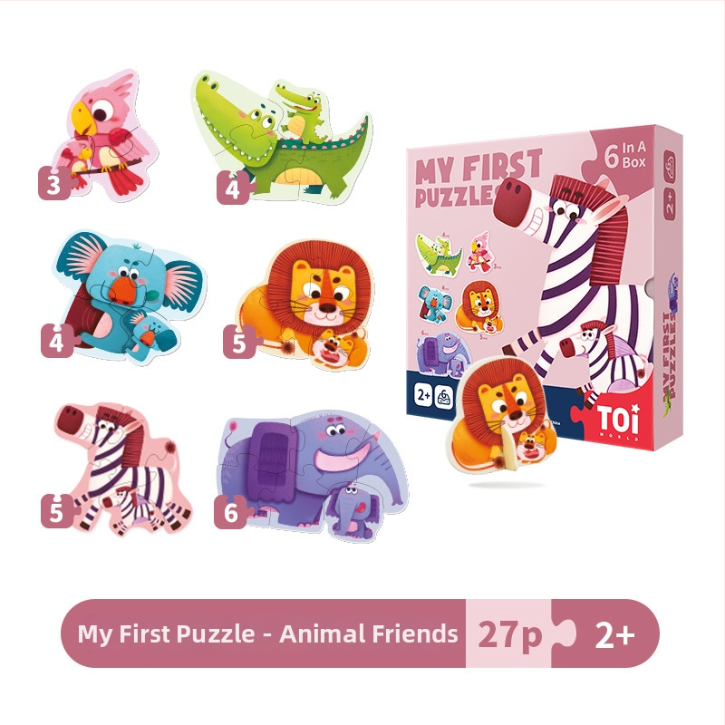 Dječji puzzle – dvostrani, prvi set (Materijal: papir; Dobna skupina: 4–6 godina; Marka: TOI/tuyi)