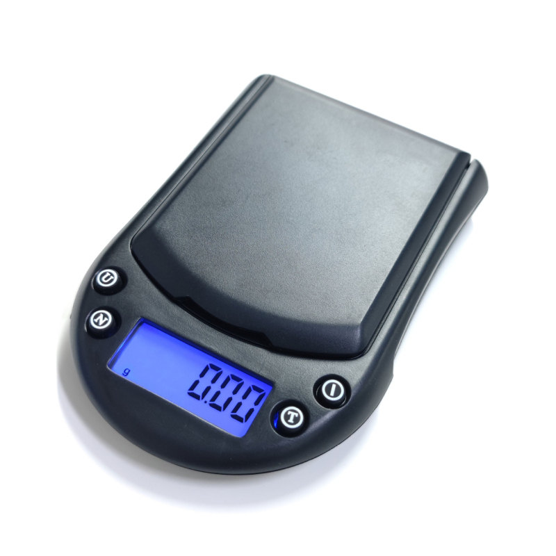 Hordozható zsebméretű mérleg, kiváló pontosságú elektronikus mérleg 0.01 g, mérési tartomány 0.01–200 g, modell TPO-A07, 2× AAA elem