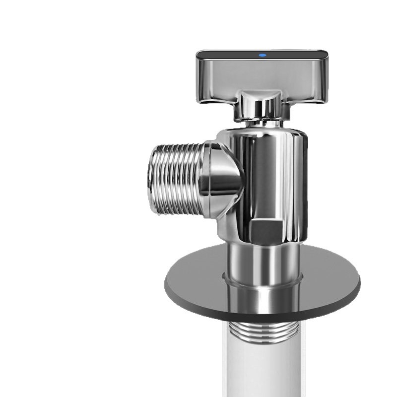 Szögletes gömbcsap magas áramlású, belső Ø20 mm, 201 rozsdamentes acél, falra menetes szerelés, csaptelekhez