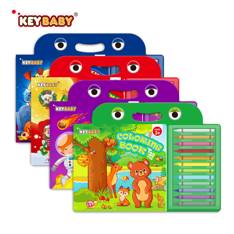 Keybaby Edukativna dječja knjiga za crtanje, papirnate stranice, za djecu 4–6 godina, intelektualni razvoj