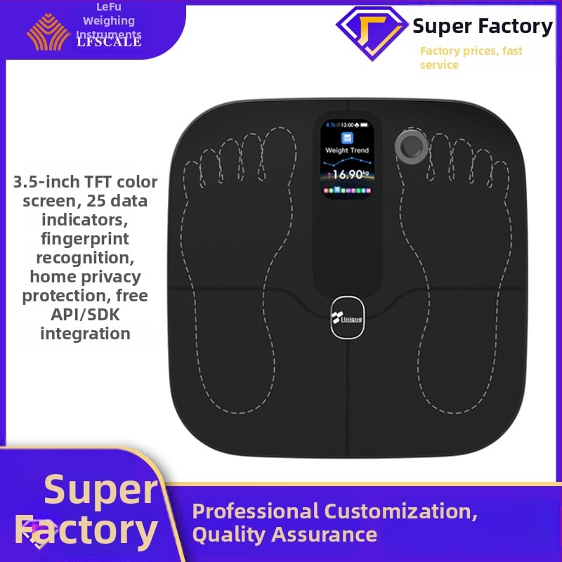 Ζυγαριά λιπομέτρησης με αναγνώριση αποτυπώματος ποδιού, WiFi και Bluetooth, φόρτιση Type-C, 4 αισθητήρες