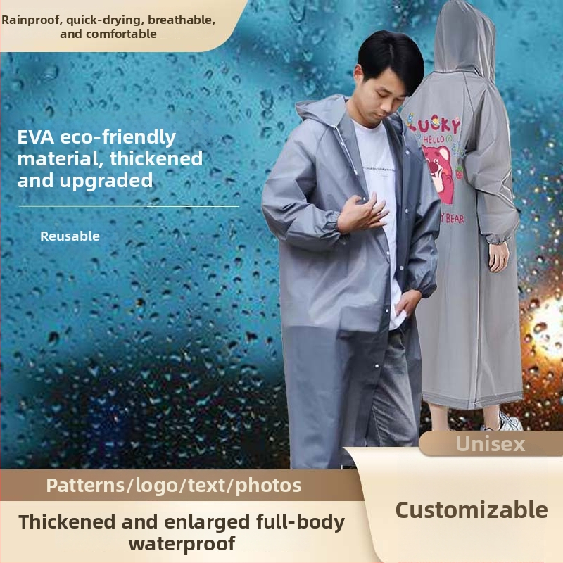 Impermeabil EVA de unică folosință pentru adulți, poncho de drumeție în stil desen animat, grosime a țesăturii 0.03