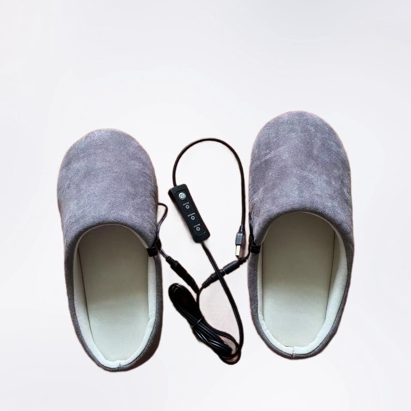 USB fűtős papucs – Uniszex, velúr felsőrész, kompozit talp, házi használatra, modern minimalist stílus