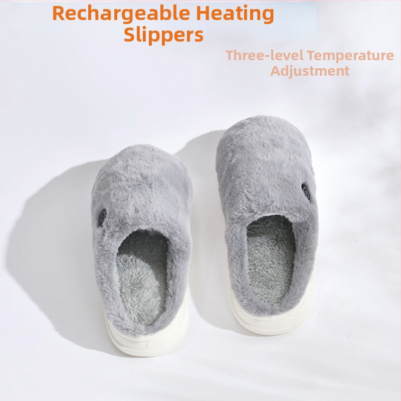 Unisex nabíjateľné zohrievacie papuče s USB, sametový vršok, EVA podrážka
