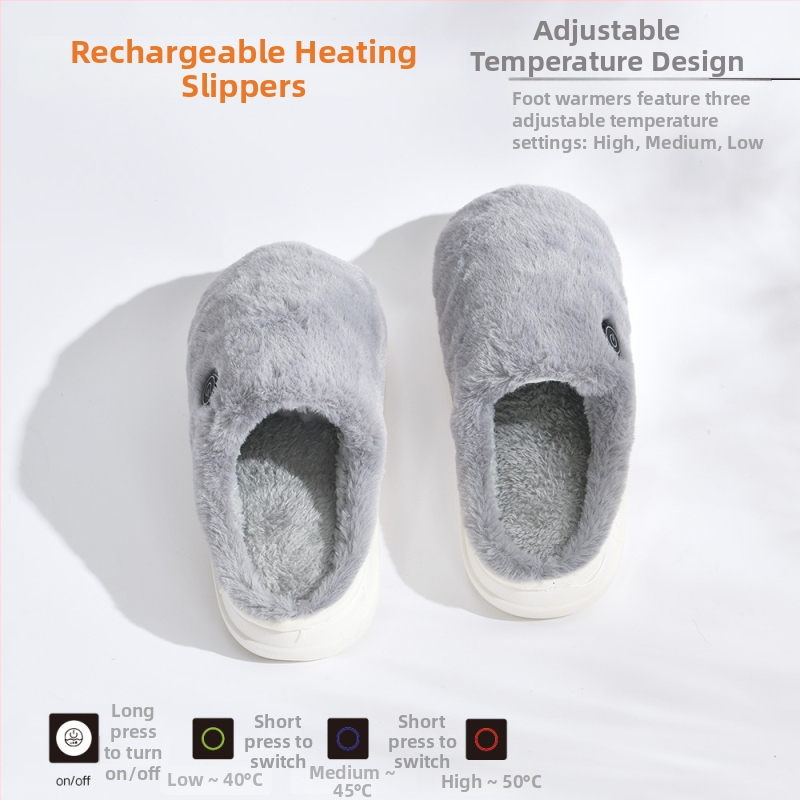 Unisex nabíjateľné zohrievacie papuče s USB, sametový vršok, EVA podrážka