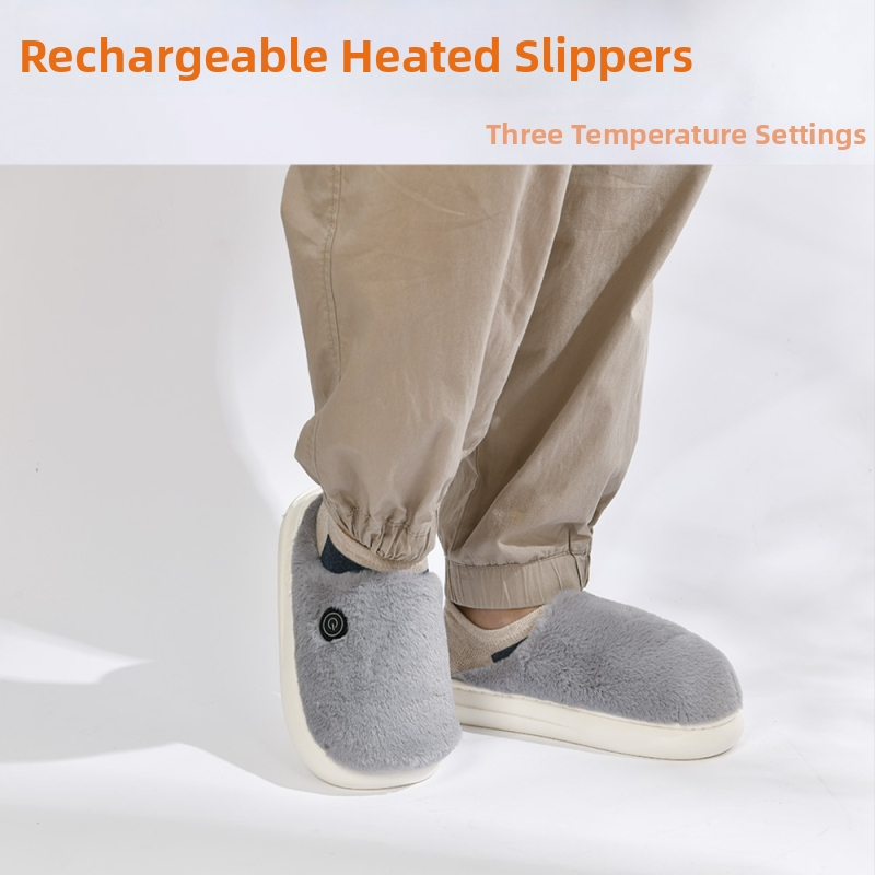 Unisex nabíjateľné zohrievacie papuče s USB, sametový vršok, EVA podrážka