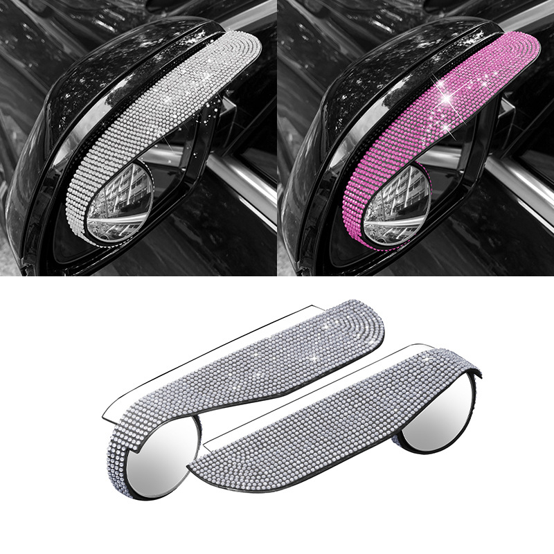 Автомобилна дъждозащита за задното огледало с hotfix кристали, модел B000052, персонализирана обработка