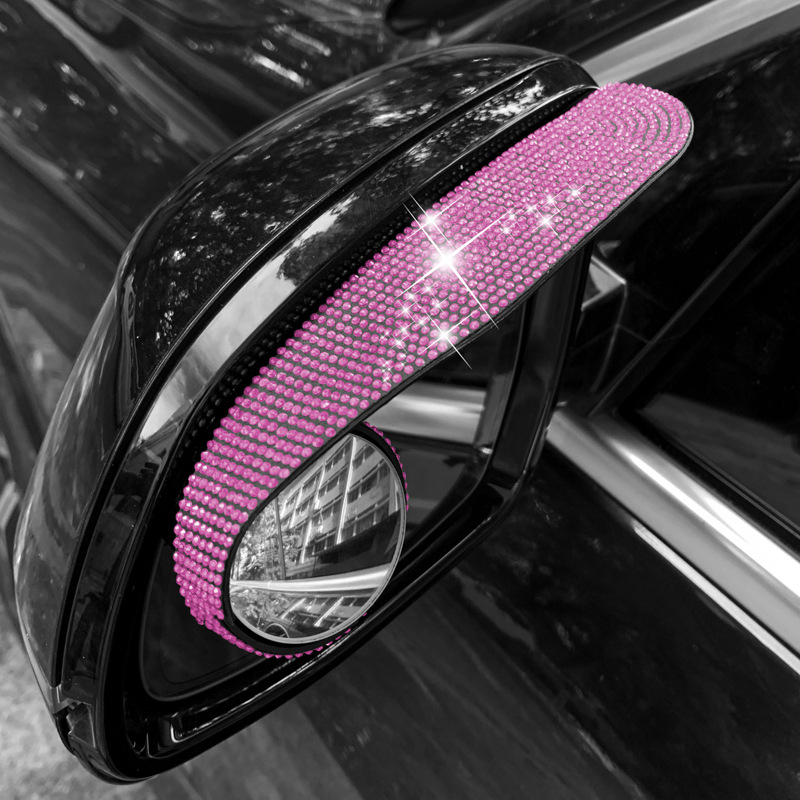 Автомобилна дъждозащита за задното огледало с hotfix кристали, модел B000052, персонализирана обработка