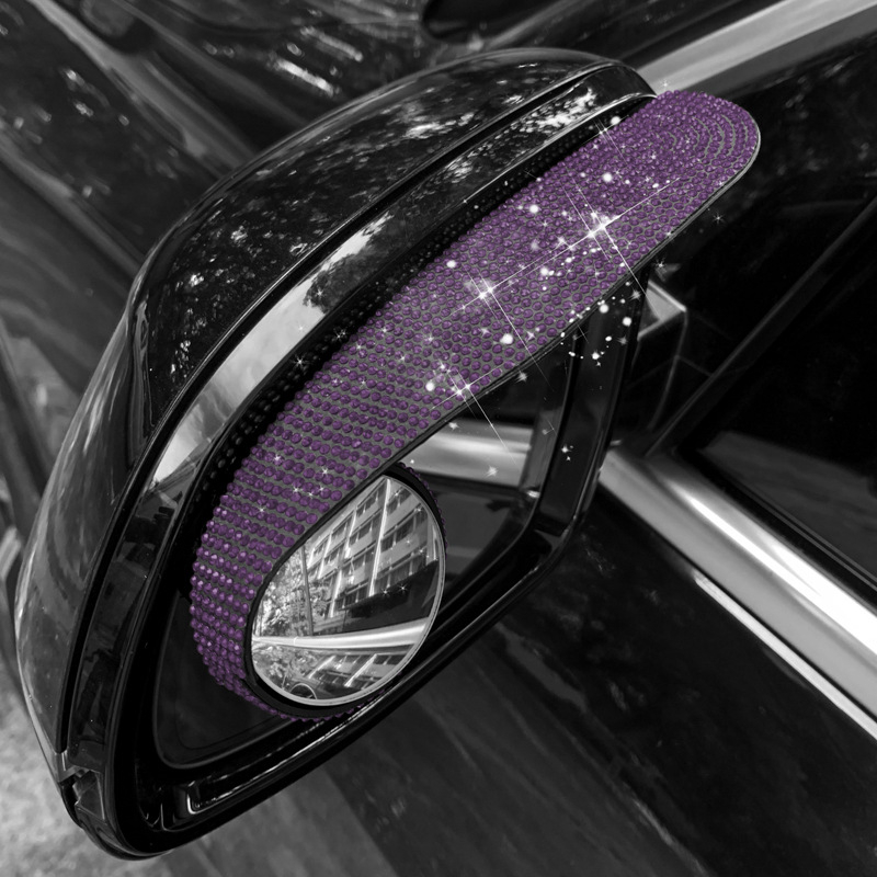 Автомобилна дъждозащита за задното огледало с hotfix кристали, модел B000052, персонализирана обработка