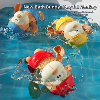 Играчки за къпане: Маймунка и пате за водни игри, пластмасови, за деца 0–3 г., марка Chuanyu, 3C сертифицирано (2023182202039406)