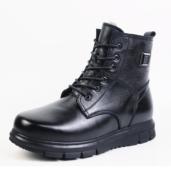 Мъжки кожени електрически отопляващи обувки с USB, гумена подметка