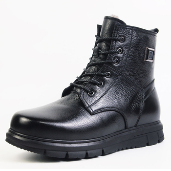 Мъжки кожени електрически отопляващи обувки с USB, гумена подметка