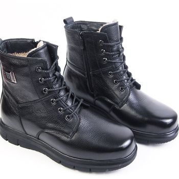 Мъжки кожени електрически отопляващи обувки с USB, гумена подметка