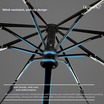 Dovima dvostruko korištenje kišna i sunčana kišobran, 8 rebara od vlakana, automatsko otvaranje i zatvaranje, EVA držač, UPF >50