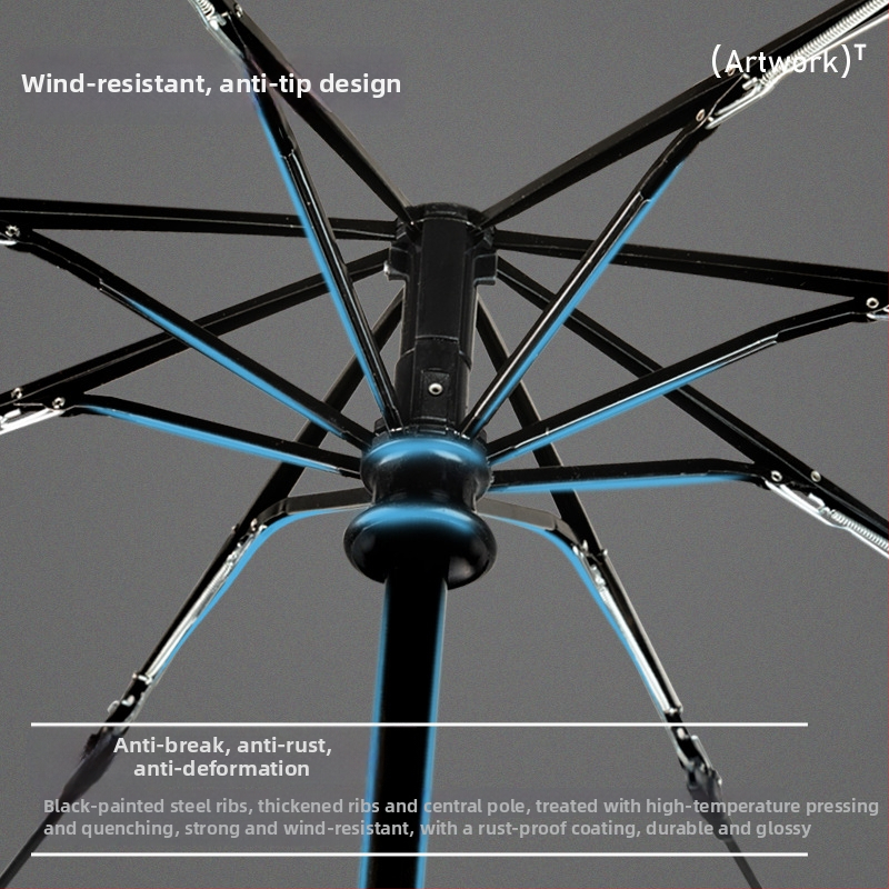 Dovima dvostruko korištenje kišna i sunčana kišobran, 8 rebara od vlakana, automatsko otvaranje i zatvaranje, EVA držač, UPF >50