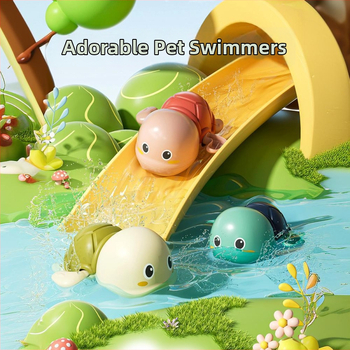 Играчки за къпане за бебета: пластмасов комплект с костенурка, краб и делфин, водни играчки за деца 0–3 г, развиват зрение, сетивност и координация ръце-око