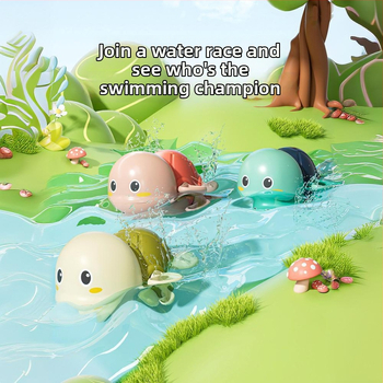 Играчки за къпане за бебета: пластмасов комплект с костенурка, краб и делфин, водни играчки за деца 0–3 г, развиват зрение, сетивност и координация ръце-око
