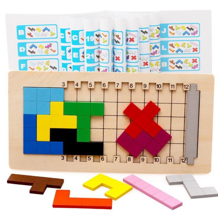 Drveni trodimenzionalni puzzle za rano obrazovanje - višefunkcionalan, pogodan za djecu 4–6 godina, mogućnost prilagodbe