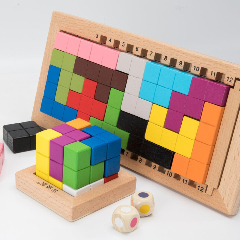 Drveni trodimenzionalni puzzle za rano obrazovanje - višefunkcionalan, pogodan za djecu 4–6 godina, mogućnost prilagodbe