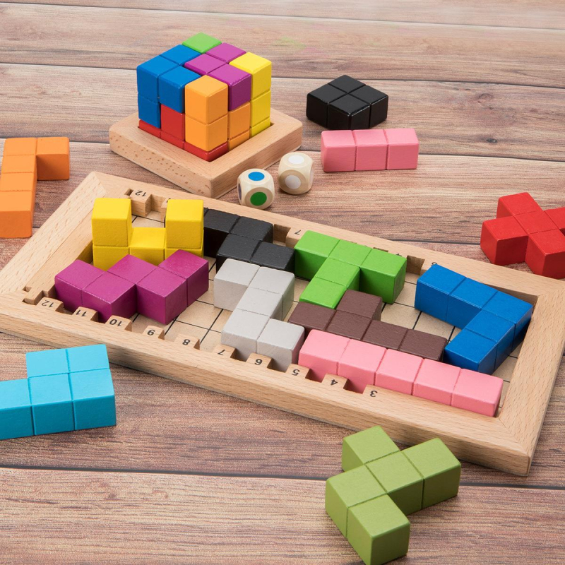 Drveni trodimenzionalni puzzle za rano obrazovanje - višefunkcionalan, pogodan za djecu 4–6 godina, mogućnost prilagodbe