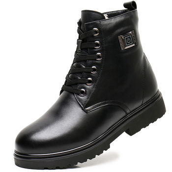 Мъжки обувки с отопление от естествена кожа, USB захранване, гумена подметка (електрическо отопление, USB, естествена кожа, гума)