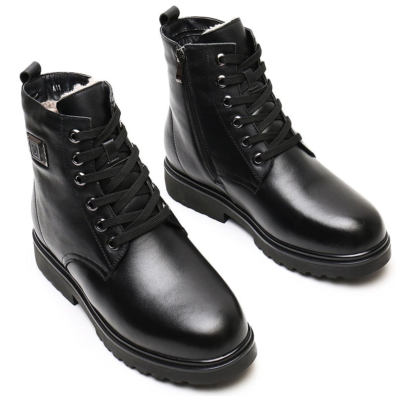 Мъжки обувки с отопление от естествена кожа, USB захранване, гумена подметка (електрическо отопление, USB, естествена кожа, гума)