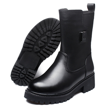 Nivati мъжки зимни ботуши за отопление с USB презареждане, горна част от естествена кожа, гумена подметка, модел B15