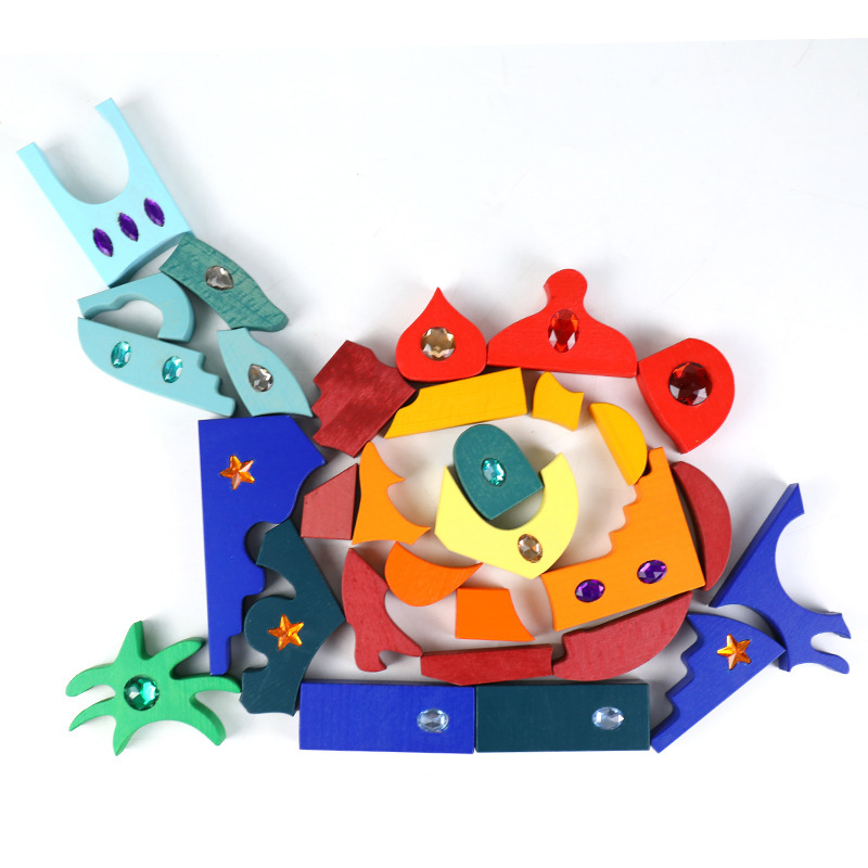Drveni 3D puzzle za djecu – DIY dijamantni blok za slaganje uz privatnu oznaku logotipa