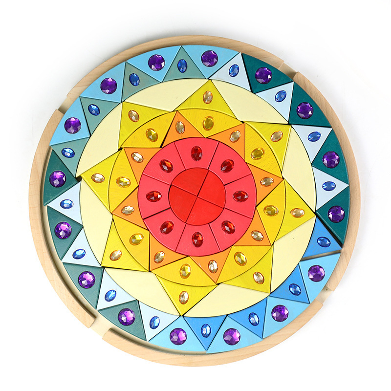 Drveni 3D puzzle za djecu – DIY dijamantni blok za slaganje uz privatnu oznaku logotipa