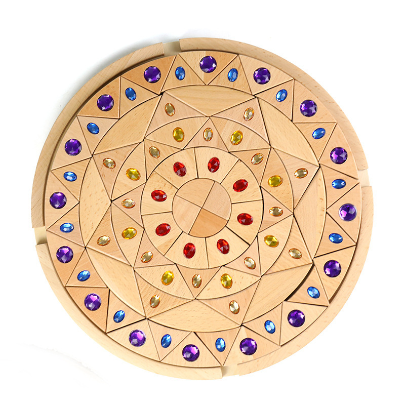 Drveni 3D puzzle za djecu – DIY dijamantni blok za slaganje uz privatnu oznaku logotipa