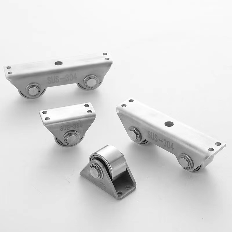 304 неръждаема стомана – водеща ролка с лагер, фиксирана, за тежко повдигане на врати и прозорци