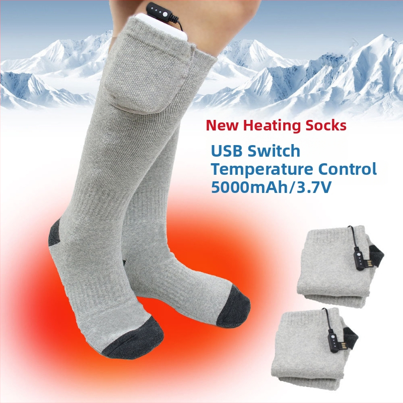 Vyhrievané ponožky s reguláciou teploty a nabíjacím spínačom pre zimné lyžovanie, unisex