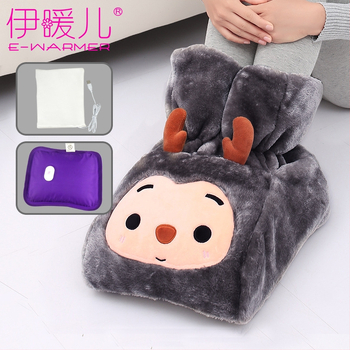 Електрически отопляващи обувки за крак с висока яка, USB захранване, унисекс, Velvet Snow Fox горна част, подметка от полиестер