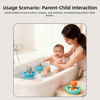 Jucărie de baie din plastic, barcă plutitoare cu temă animale, pentru sugari și copii între 0–2 ani