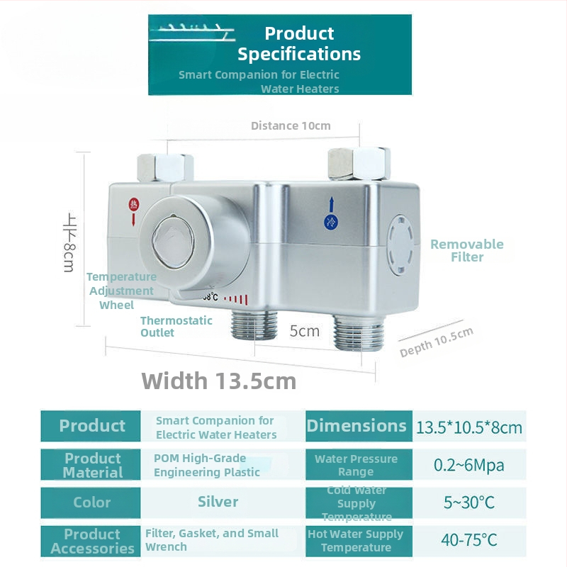 Ηλεκτρικός θερμοσίφωνας με έξυπνο θερμοστάτη και θερμοστατική βαλβίδα ντους | σταθερή θερμοκρασία | CE πιστοποίηση