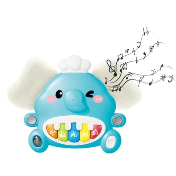 Baba elefánt formájú elektronikus zongorajáték – korai oktatásra szánt interaktív zenei eszköz 0–3 éveseknek, fejleszti az érzékelést és a kéz–szem koordinációt